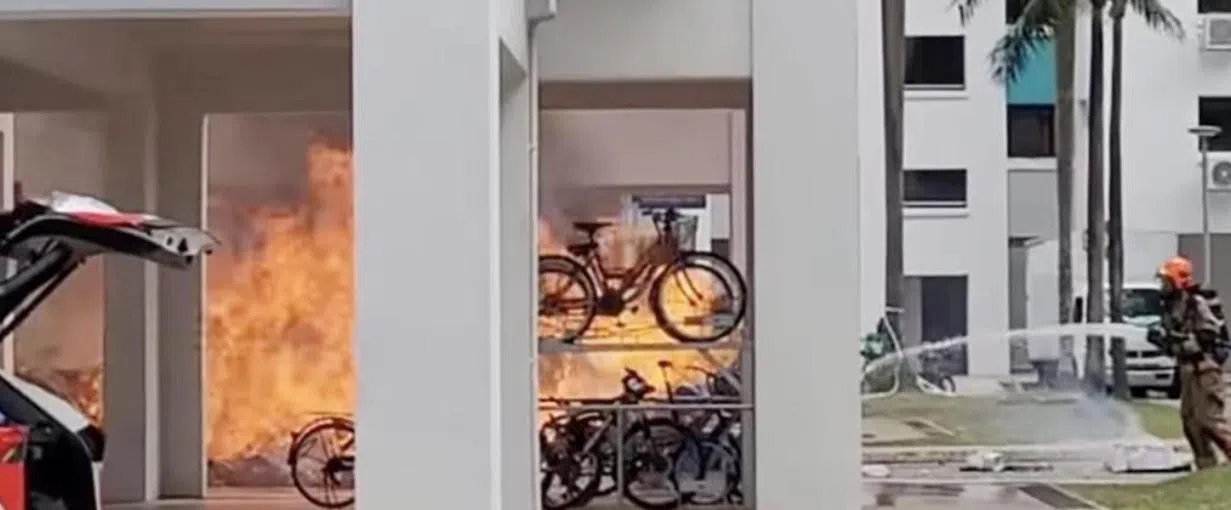 Recyclables catch fire at Woodlands HDB void deck